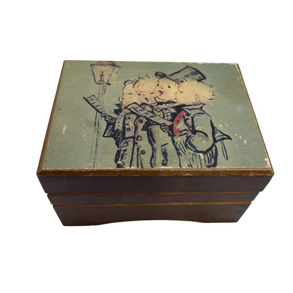 Vintage Laurel Choir Children Wood Music Box - Japan Love Story Romeo Juliet